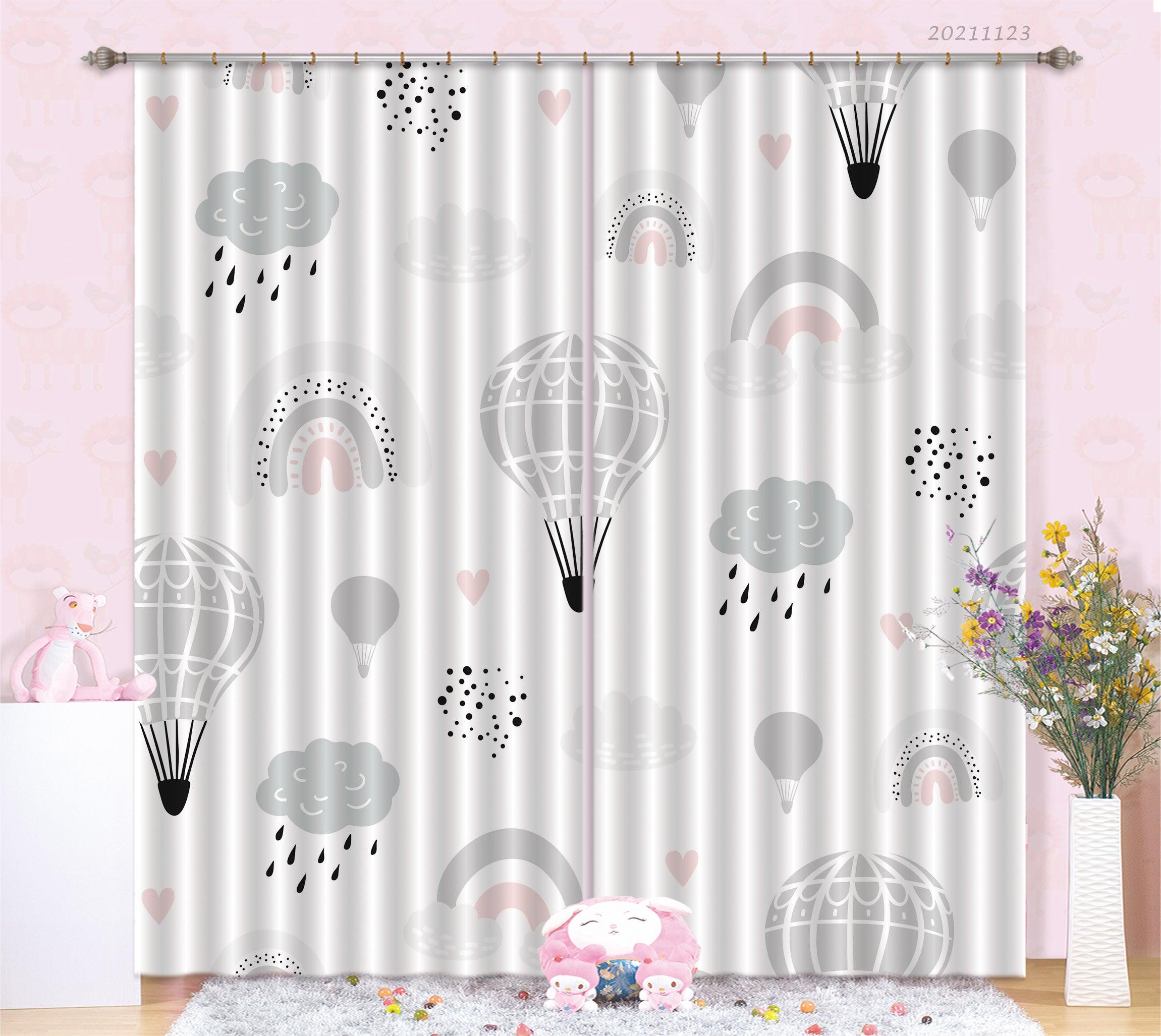 3D Cartoon Cloud Hot Air Balloon Curtains and Drapes LQH 168- Jess Art Decoration