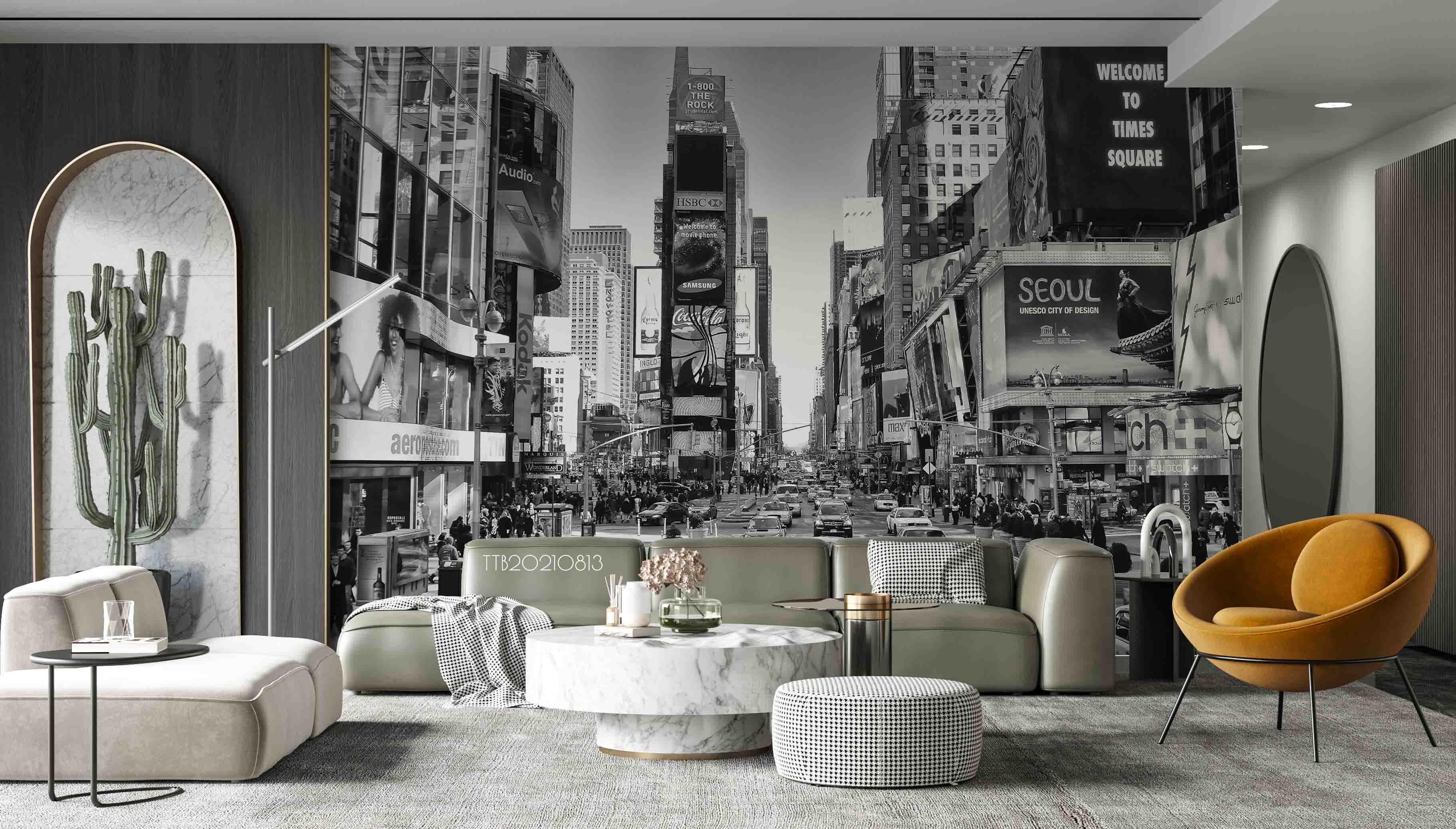 3D City Building Black White Photo Wall Mural WallpaperSWW5142- Jess Art Decoration