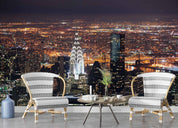 3D Chrysler Building Manhattan New York City Night View Wall Mural Wallpaper GD 2341- Jess Art Decoration
