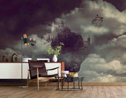 3D Castle Building Hot Air Balloon Wall Mural Wallpaper SF60- Jess Art Decoration