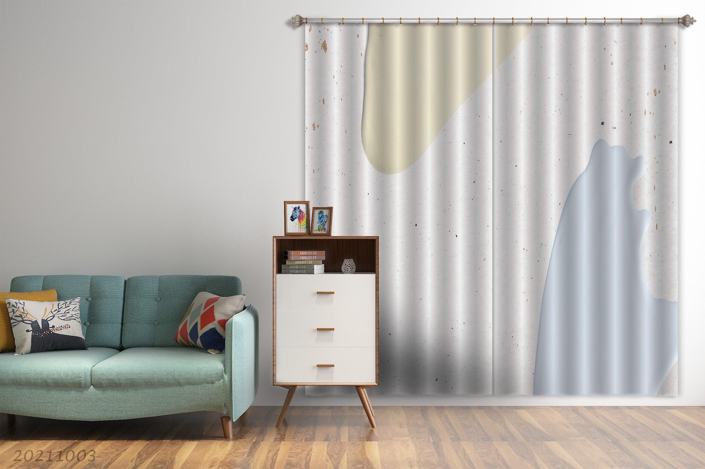 3D Abstract Color Art Geometry Curtains and Drapes LQH 173- Jess Art Decoration