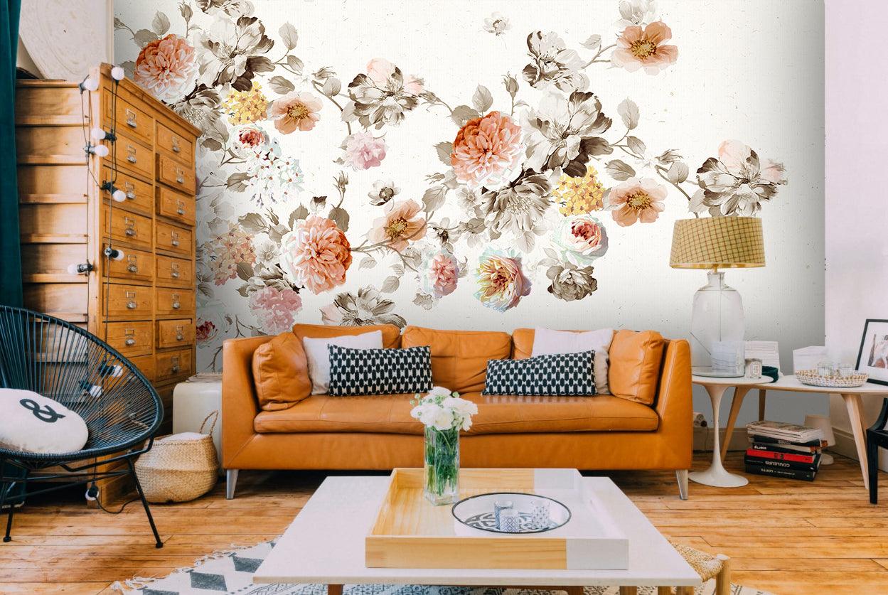 3D Watercolor Vintage Floral Wall Mural Wallpaper 25- Jess Art Decoration