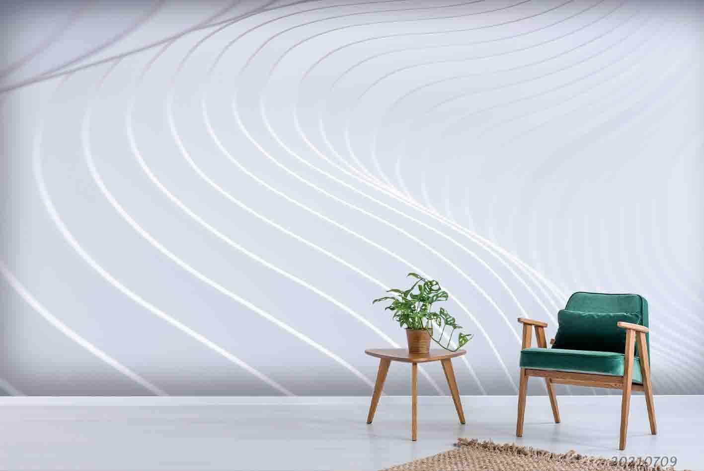 3D White Space Ripple Wall Mural Wallpaper SWW4013- Jess Art Decoration