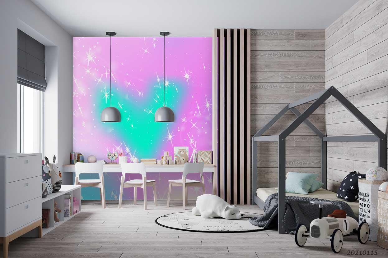 3D Watercolor Pink Love Wall Mural Wallpaper LQH 80- Jess Art Decoration