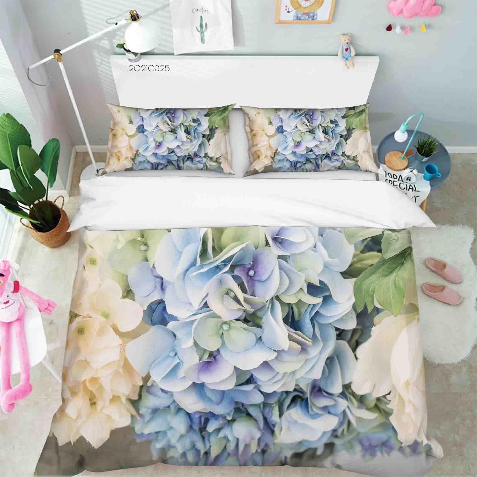 3D Color Hydrangea Quilt Cover Set Bedding Set Duvet Cover Pillowcases 211- Jess Art Decoration