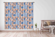 3D Vintage Blue Flower Leaf Curtains and Drapes GD 16- Jess Art Decoration