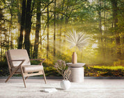 3D Plant Jungle Sunshine Green Landscape Wall Mural Wallpaper LLL 1958- Jess Art Decoration