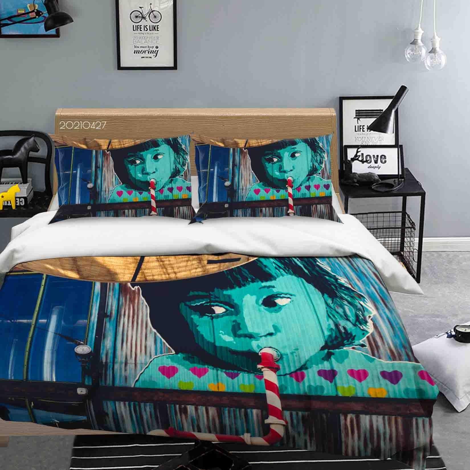 3D Abstract Artist Works Graffiti Quilt Cover Set Bedding Set Duvet Cover Pillowcases 116- Jess Art Decoration