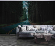 3D Landscape Green Forest Road Wall Mural Wallpaper LQH 279- Jess Art Decoration