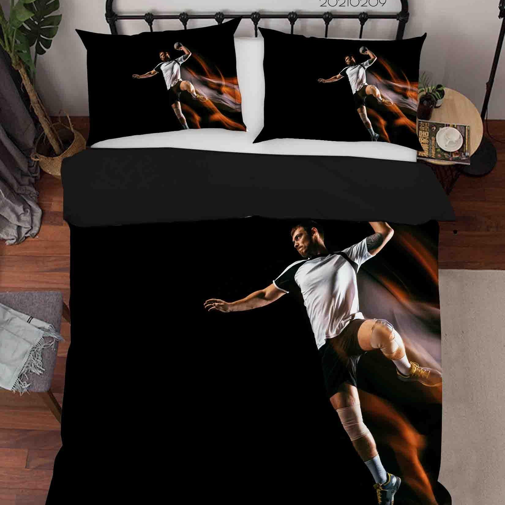 3D Sports Basketball Dunk Quilt Cover Set Bedding Set Duvet Cover Pillowcases 22- Jess Art Decoration