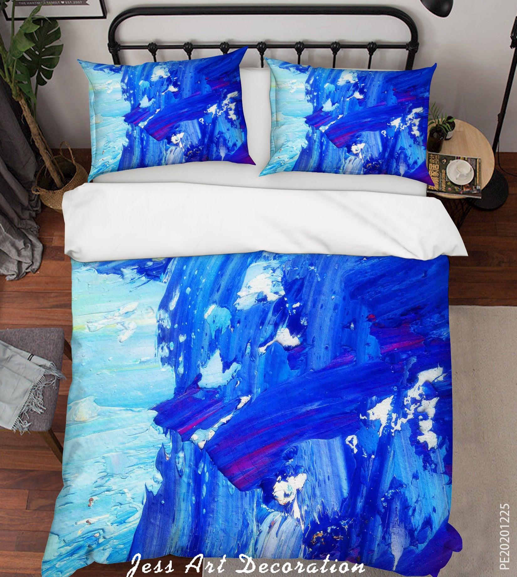 3D Abstract Blue Graffiti Quilt Cover Set Bedding Set Duvet Cover Pillowcases 52- Jess Art Decoration