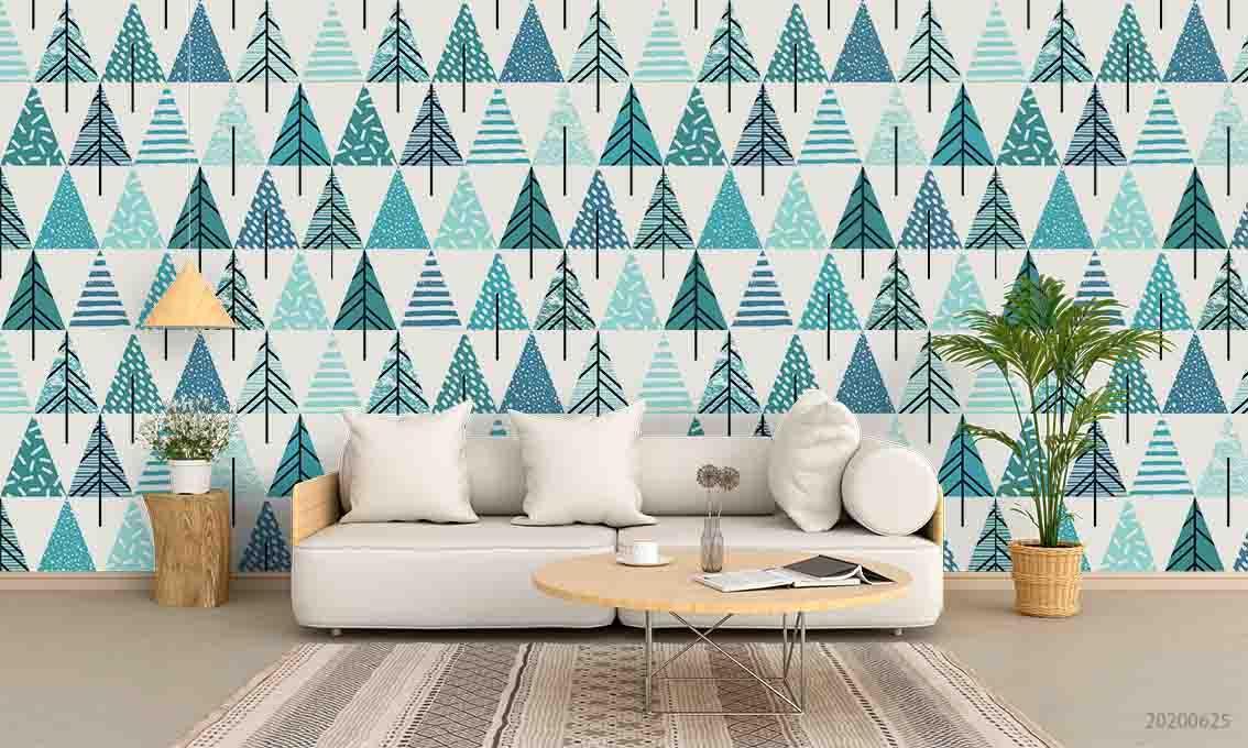 3D Green Triangle Pine Wall Mural Wallpaper A202 LQH- Jess Art Decoration