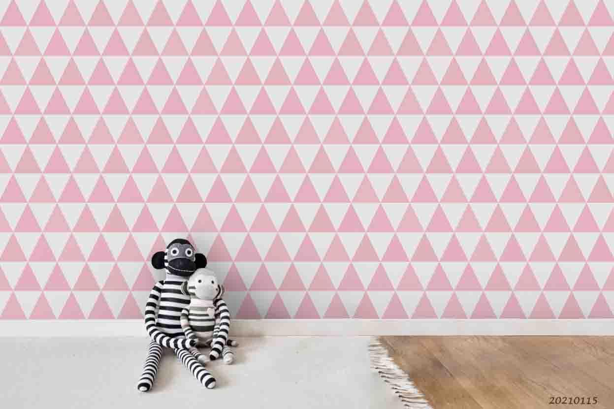 3D Pink Geometric Triangle Wall Mural Wallpaper LQH 34- Jess Art Decoration
