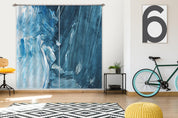 3D Abstract Blue Graffiti Curtains and Drapes LQH 104- Jess Art Decoration