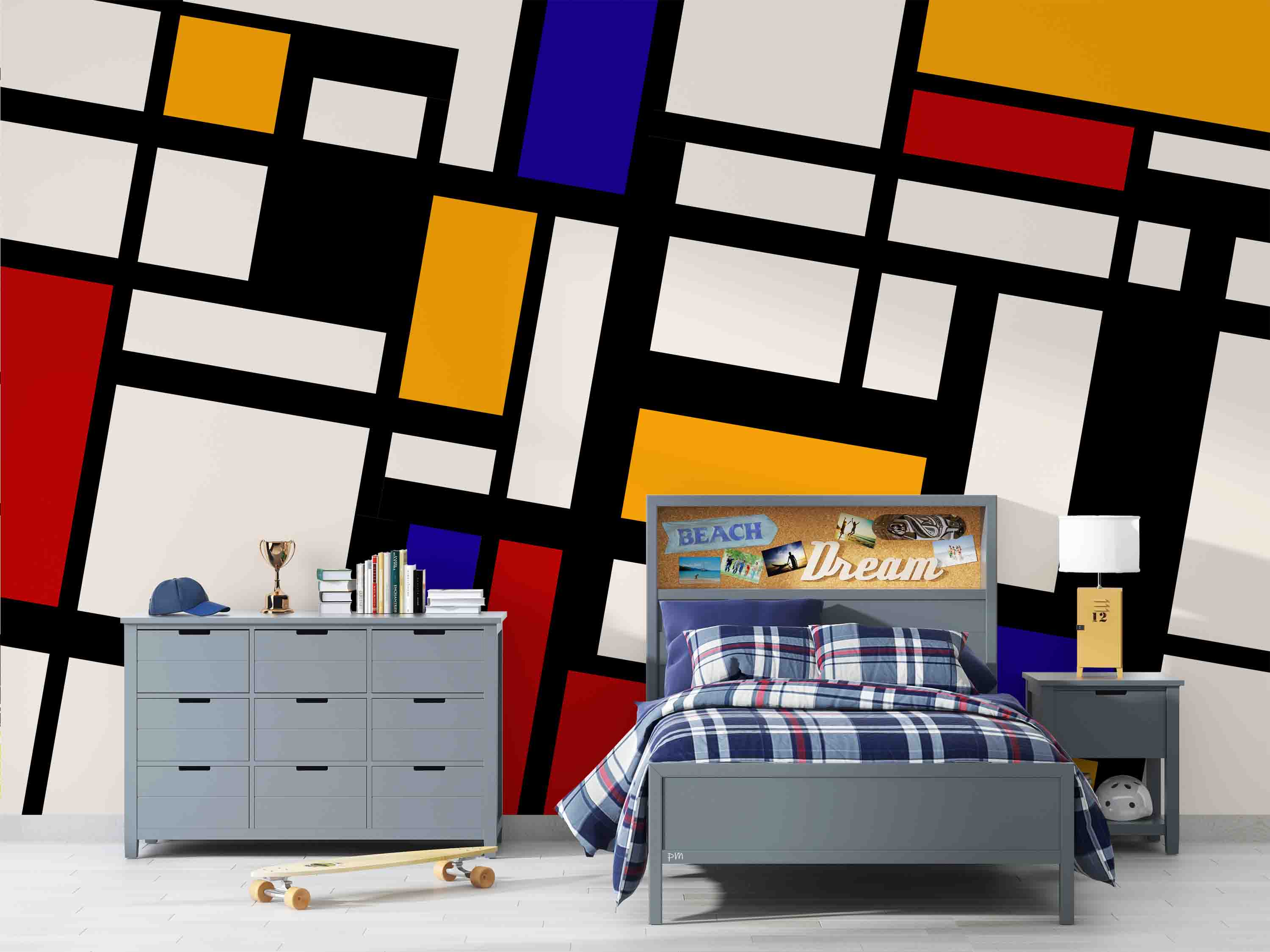 3D Retro Style Colorful Square Background Wall Mural Wallpaper GD 1138- Jess Art Decoration