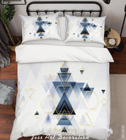 3D Abstract Geometry Triangle Quilt Cover Set Bedding Set Duvet Cover Pillowcases 198- Jess Art Decoration