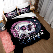 3D Skeleton Music Quilt Cover Set Bedding Set Duvet Cover Pillowcases 12- Jess Art Decoration