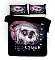 3D Skeleton Music Quilt Cover Set Bedding Set Duvet Cover Pillowcases 12- Jess Art Decoration