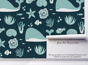 3D Shark Conch Starfish Fish Wall Mural Wallpaper 08- Jess Art Decoration