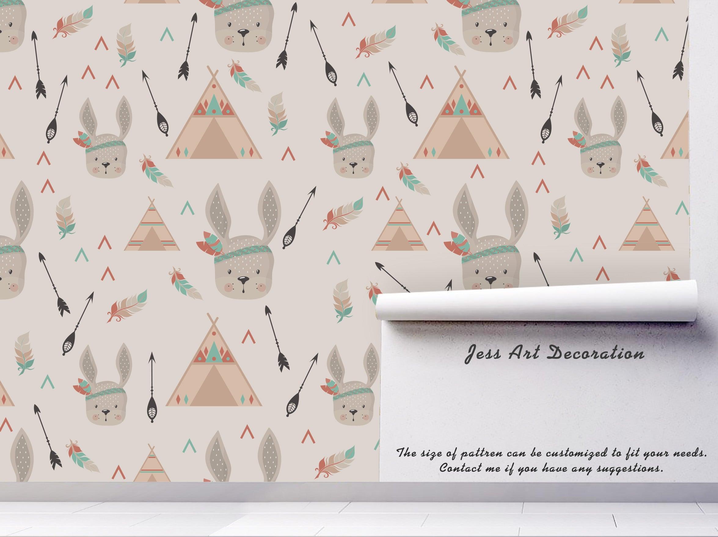 3D Tent Arrow Rabbit Feather Wall Mural Wallpaper 64- Jess Art Decoration