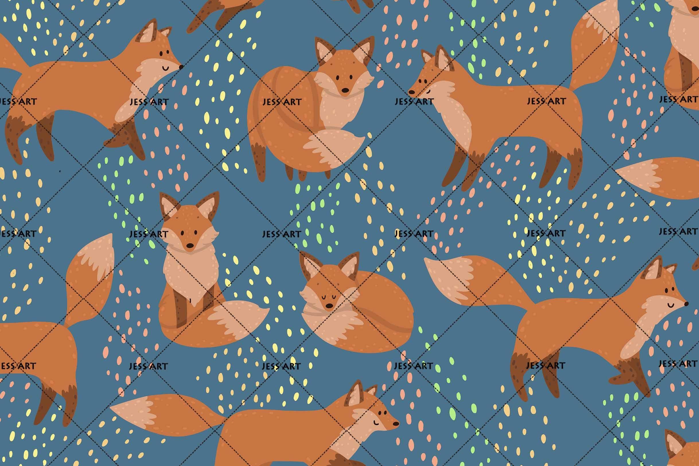 3D Cartoon Orange Foxes Wall Mural Wallpaper 35- Jess Art Decoration