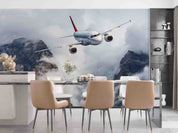 3D Sky Airplane Mountain Cloud Fog Wall Mural Wallpaper GD 541- Jess Art Decoration