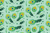 3D Hand Drawn Green Peacock Feather Wall Mural Wallpaper LQH 89- Jess Art Decoration