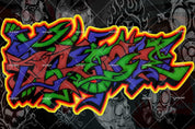 3D Dark Background Skull Colourful Graffiti Art Wall Mural Wallpaper ZY D38- Jess Art Decoration