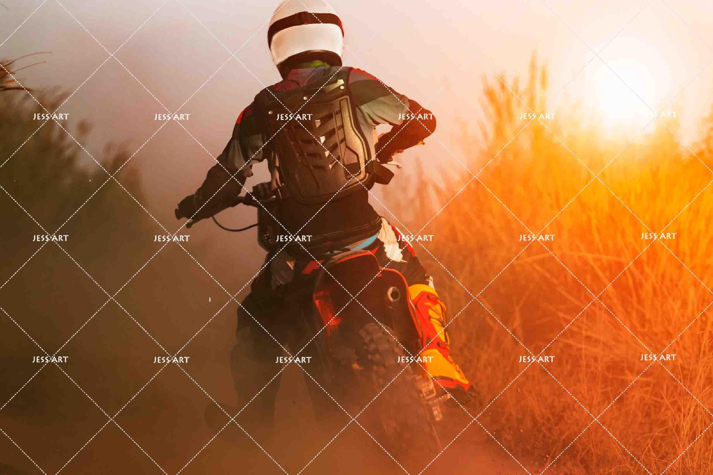 3D Extreme Motorcycle Sunset Grass Wall Mural Wallpaper A003 LQH- Jess Art Decoration