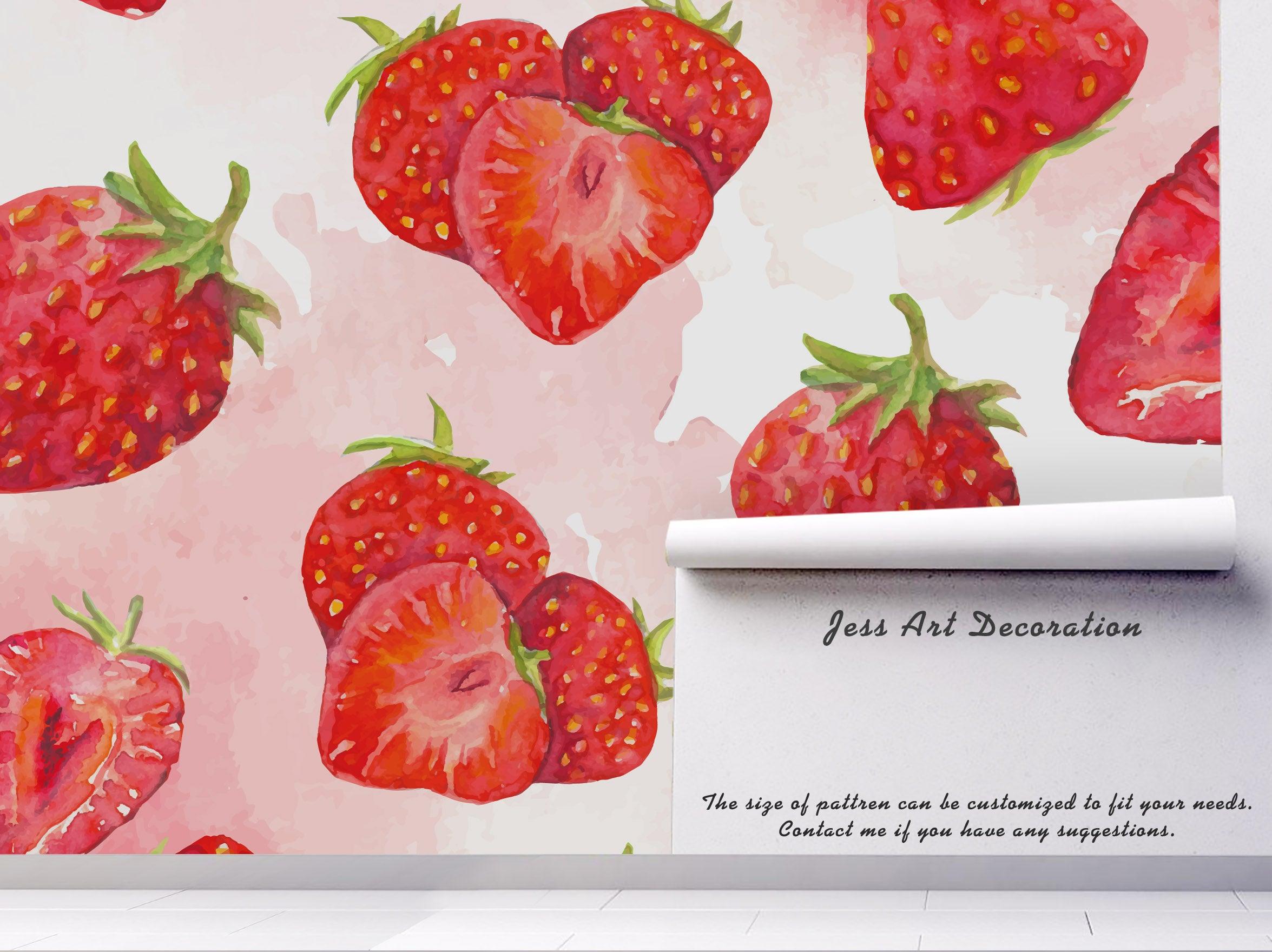 3D Strawberry Wall Mural Wallpaper 11- Jess Art Decoration