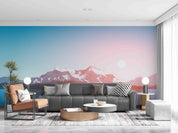 3D Mountain Range Forest Sunrise Wall Mural Wallpaper SWW3723- Jess Art Decoration
