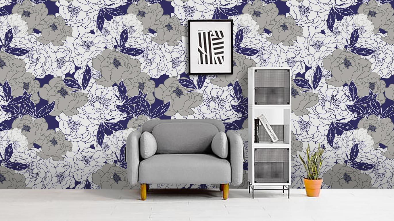 3D Grey Flowers Wall Mural Wallpaper 8- Jess Art Decoration