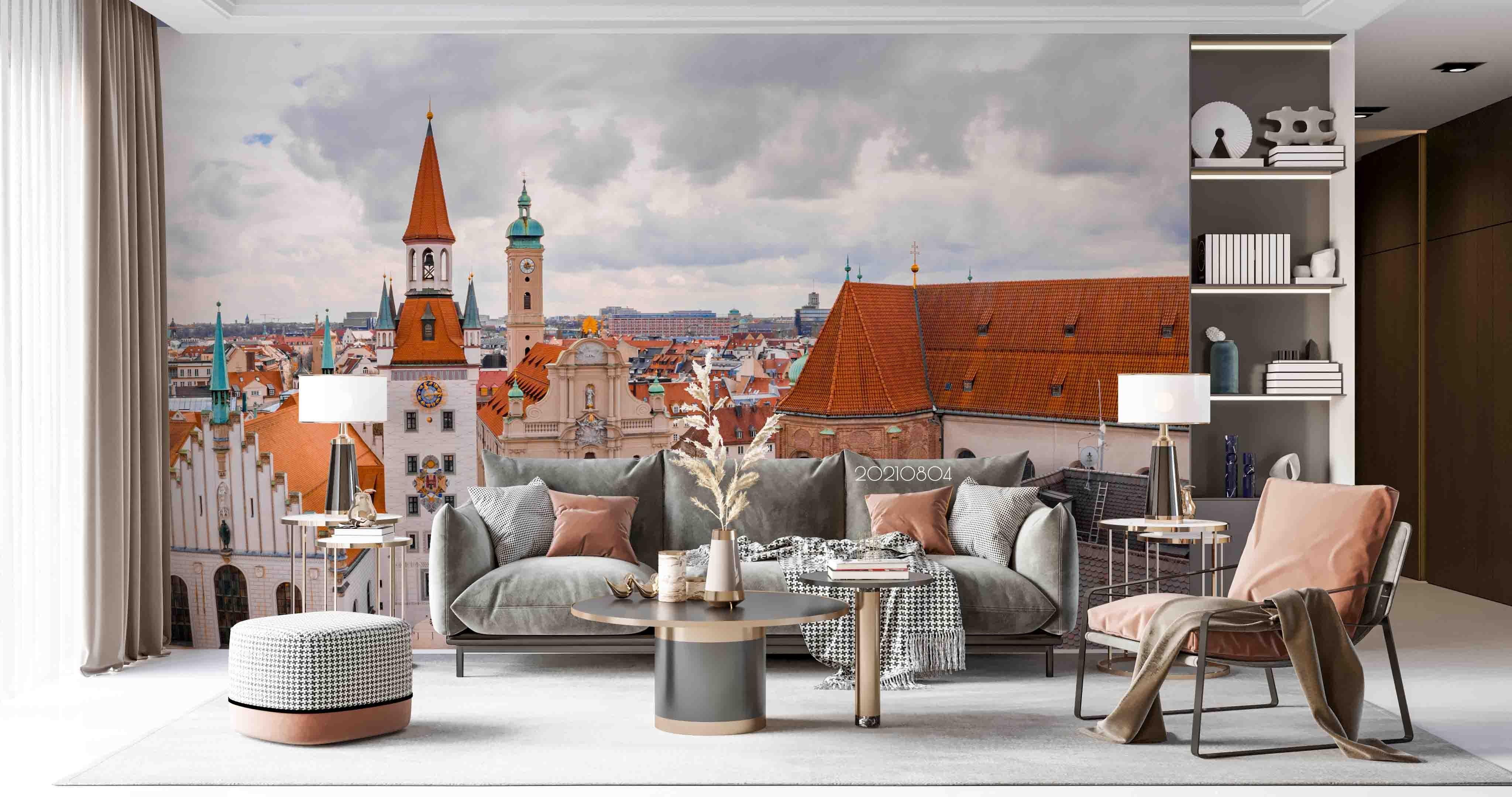 3D Europe Ancient Town Landscape Wall Mural Wallpaper SWW5001- Jess Art Decoration
