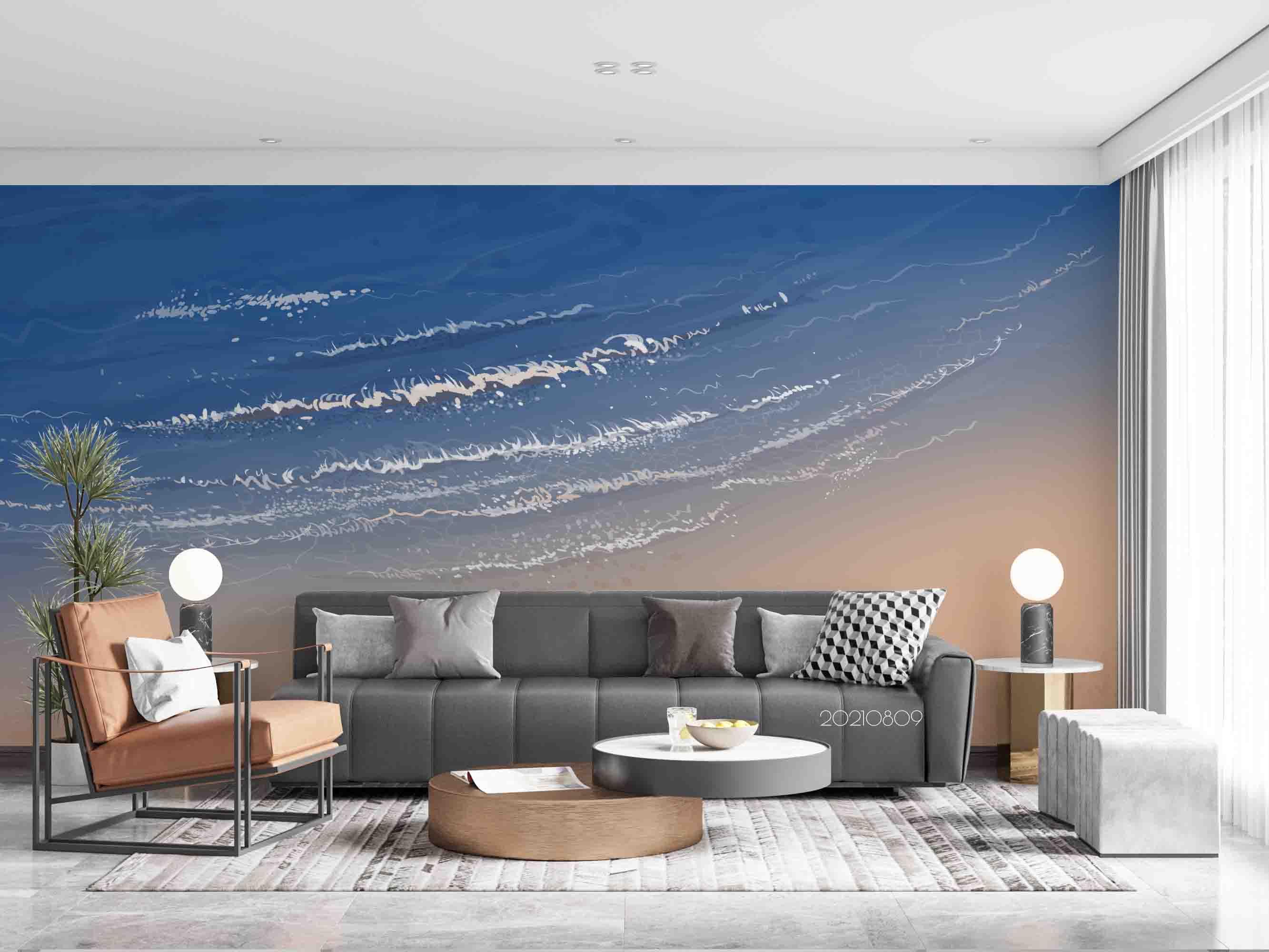 3D Hand-painted Oceans Beach Wall Mural Wallpaper SWW4961- Jess Art Decoration