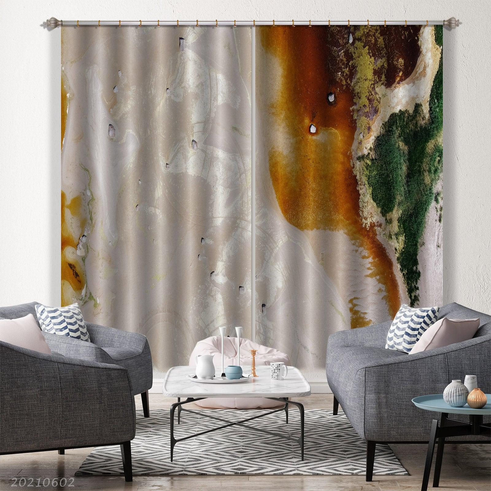 3D Abstract Aerial View Woods Curtains and Drapes GD 617- Jess Art Decoration