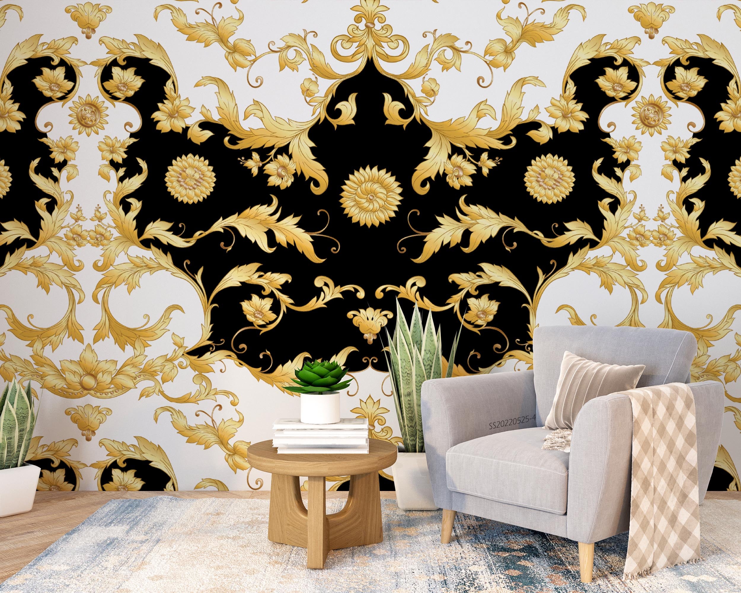3D Vintage Baroque Floral Pattern Wall Mural Wallpaper GD 658- Jess Art Decoration