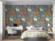 3D Cartoon Cute Small Animal Bird Floral Wall Mural Wallpaper GD 666- Jess Art Decoration