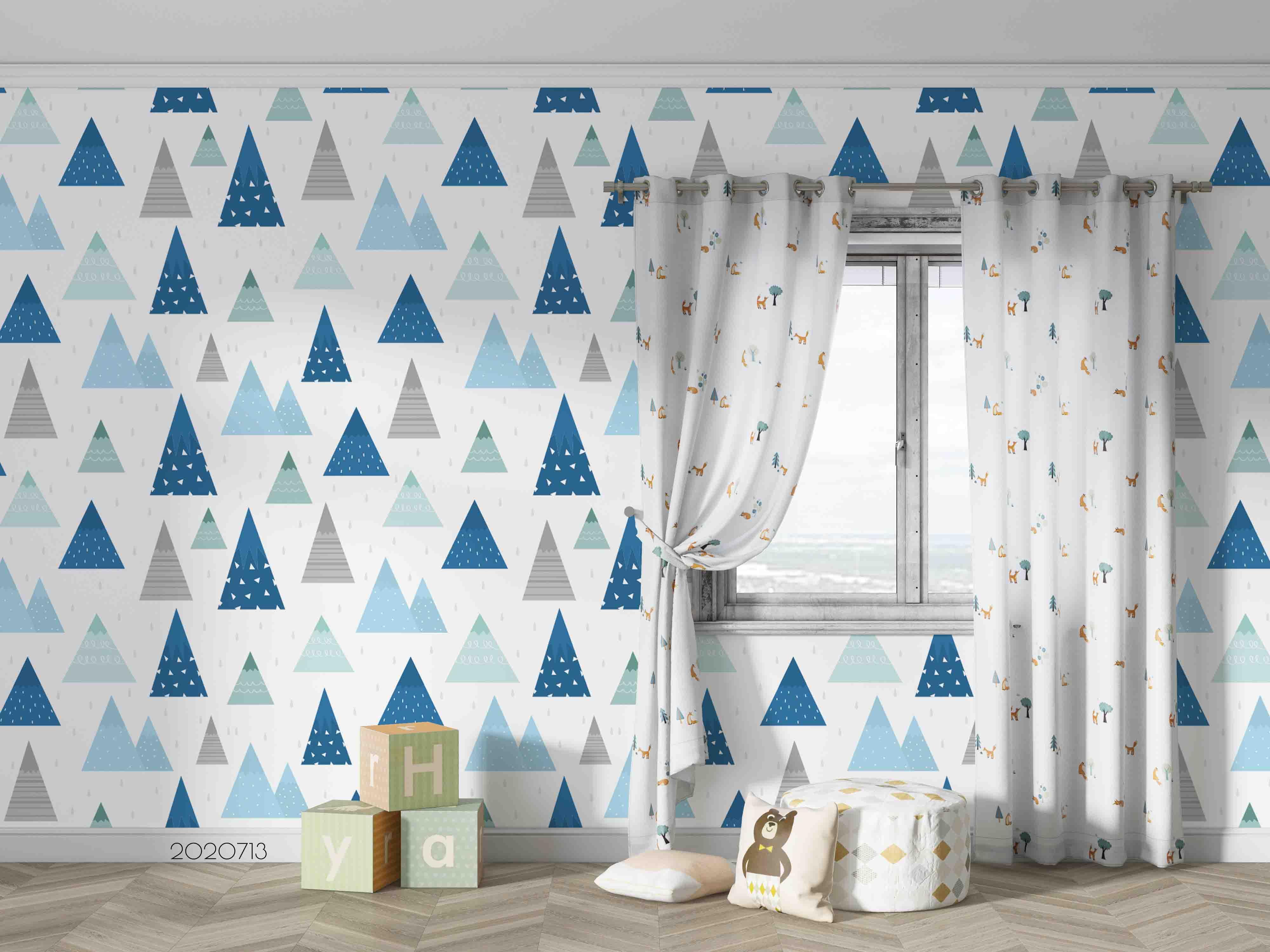 3D Hand Drawn Triangle Forest Tree Wall Mural Wallpaper LQH 177- Jess Art Decoration