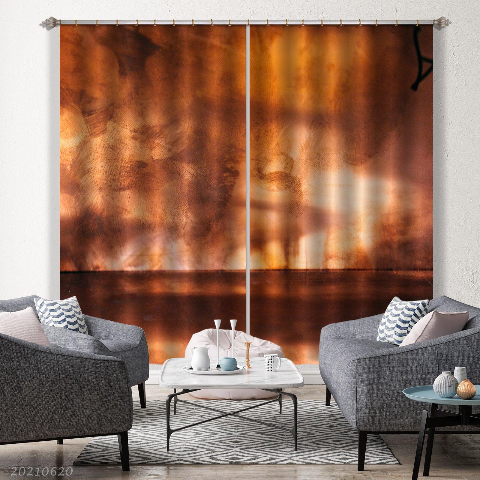 3D Abstract Brown Smoke Pattern Curtains and Drapes GD 850- Jess Art Decoration