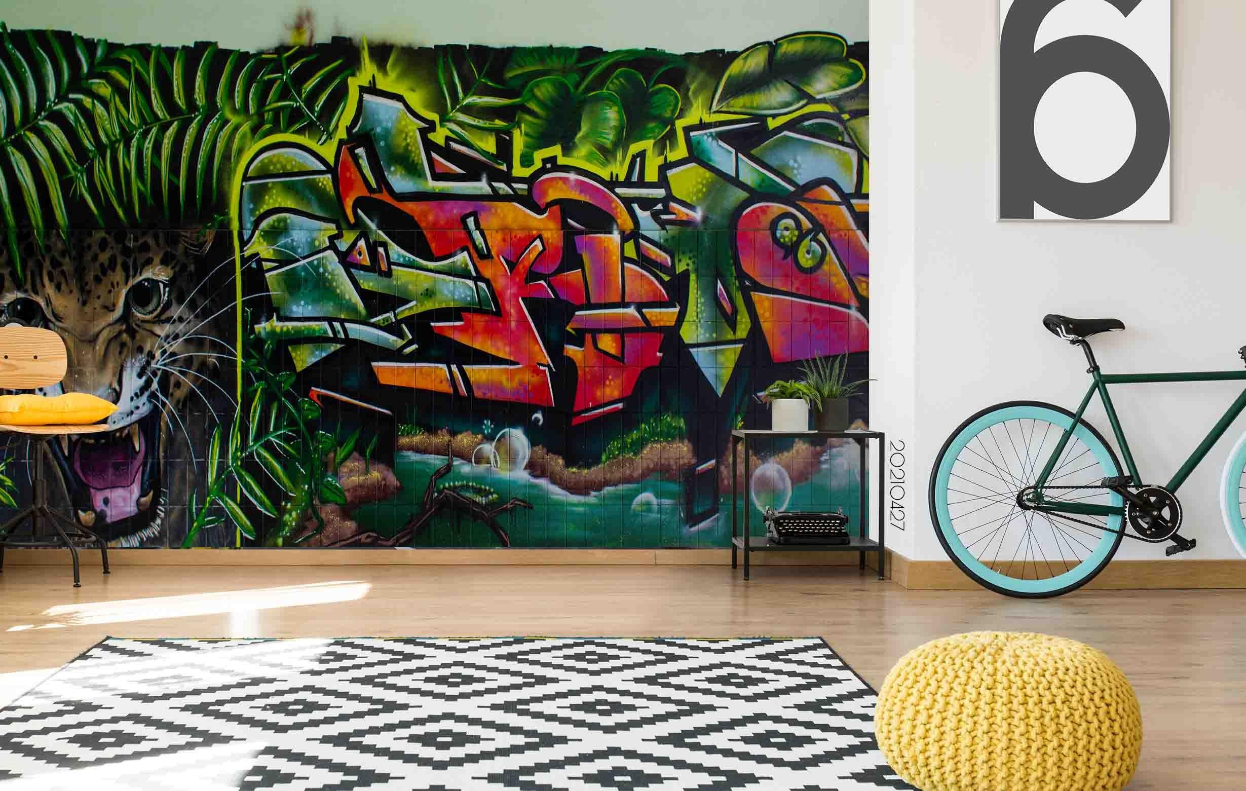 3D Abstract Color Art Graffiti Wall Mural Wallpaper LQH 65- Jess Art Decoration