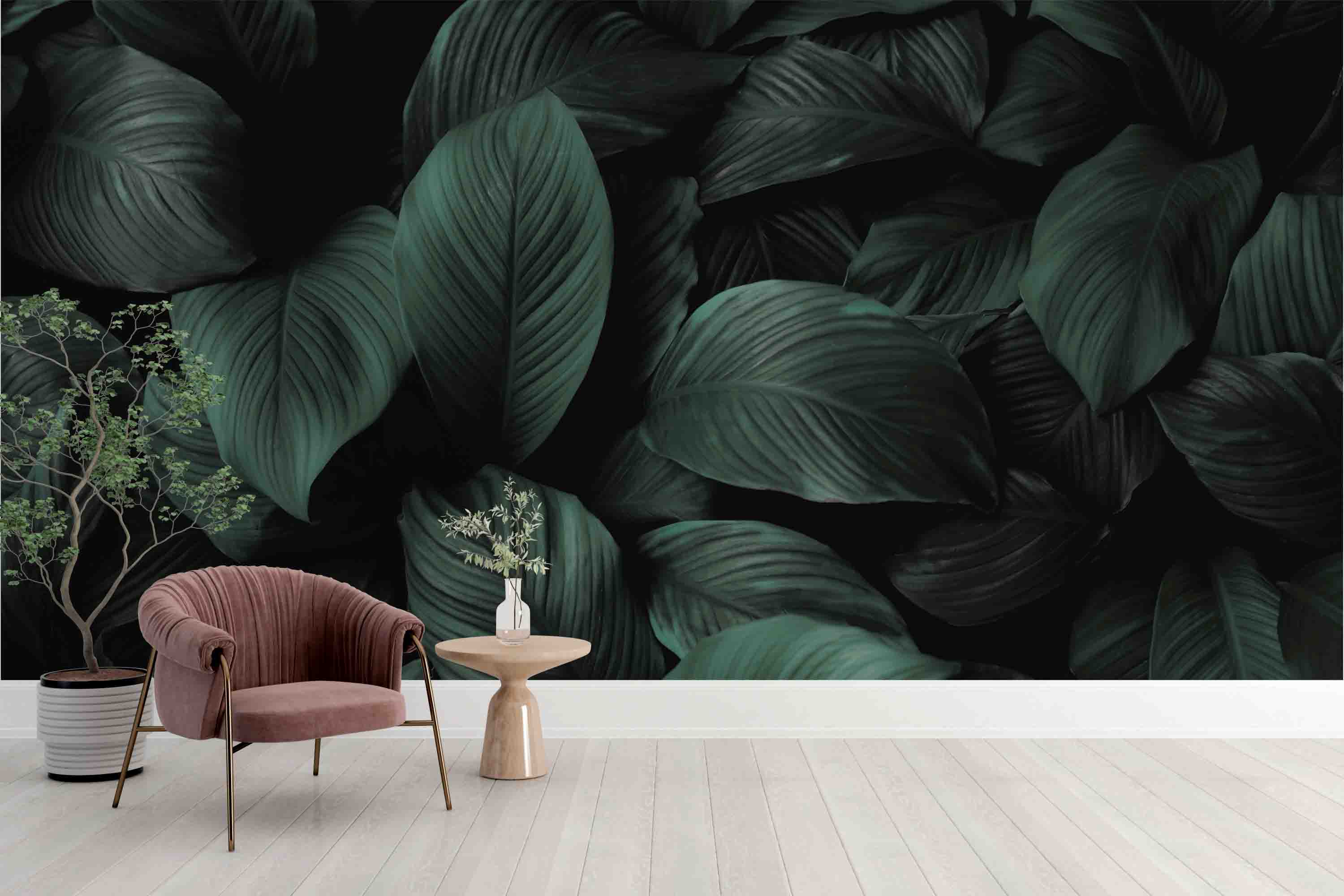 3D Leaves Reality Photo Green Plant Wall Mural Wallpaper JN 4- Jess Art Decoration