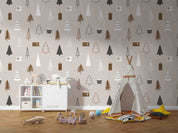 3D Christmas Season Pine Tree Wall Mural Wallpaper GD 2083- Jess Art Decoration