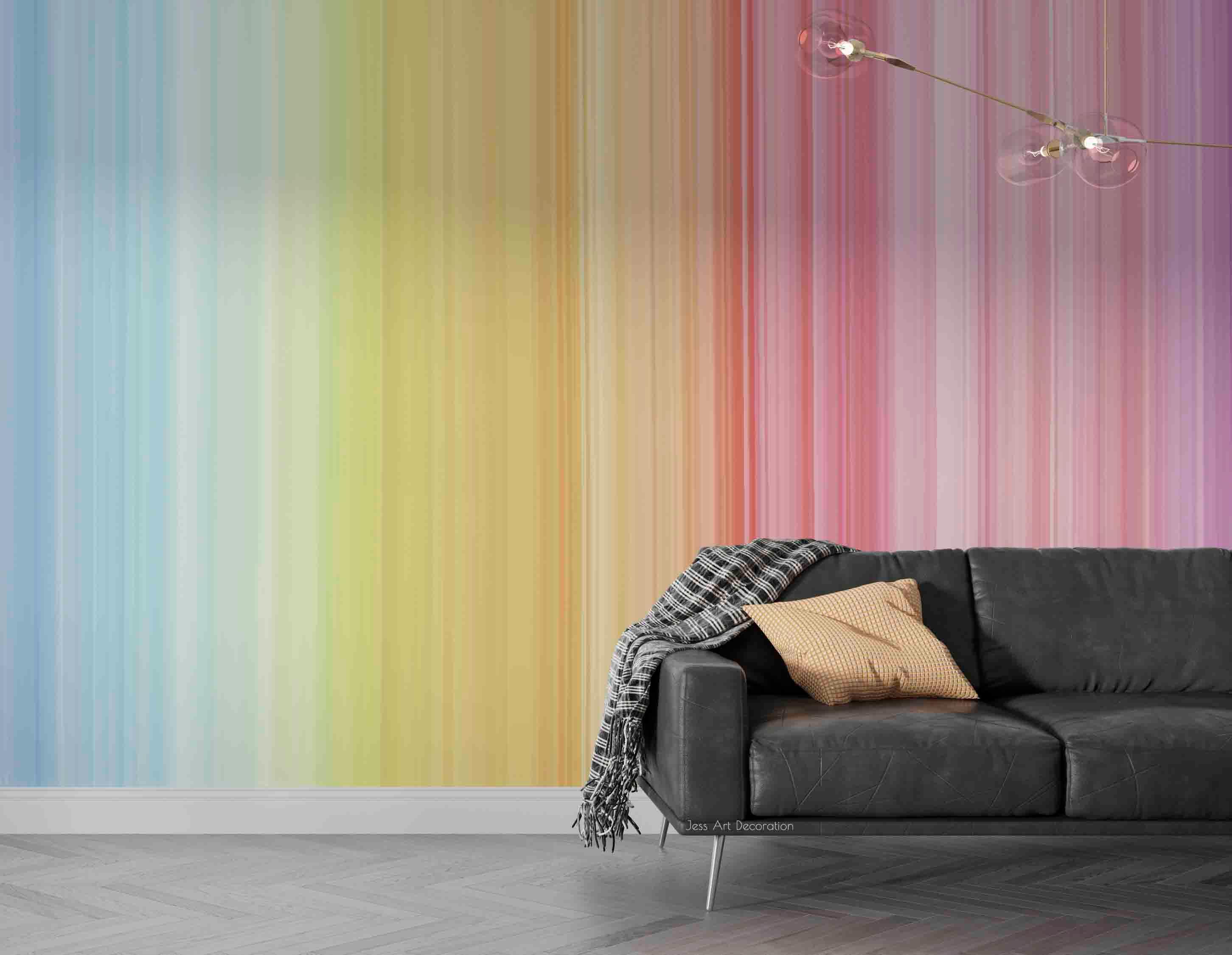 Colorful Vertical Stripes Texture Contemporary Wallpaper contemporary street art wall mural for creative room or feature wall