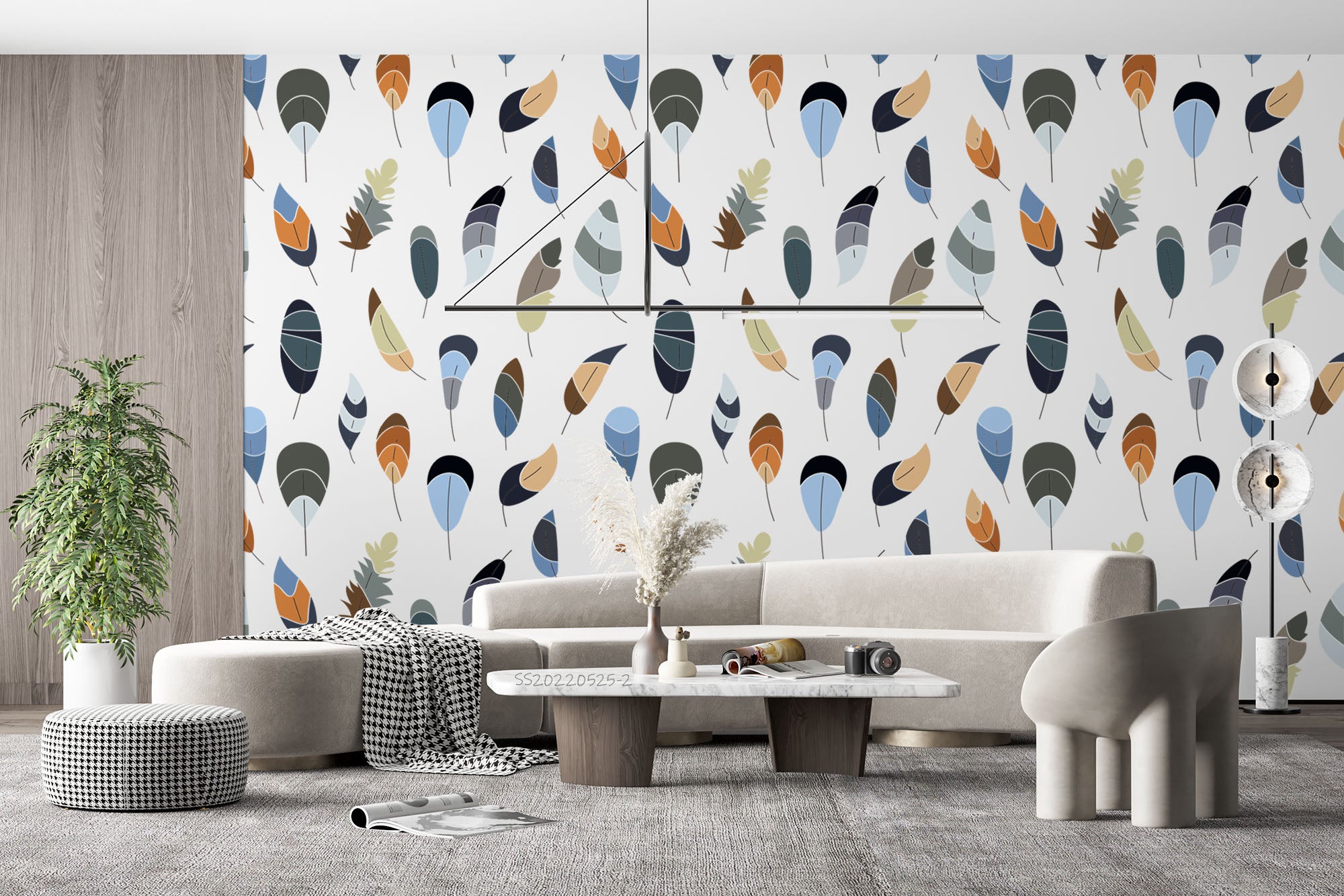 3D Vintage Abstract Feather Pattern Wall Mural Wallpaper GD 122- Jess Art Decoration
