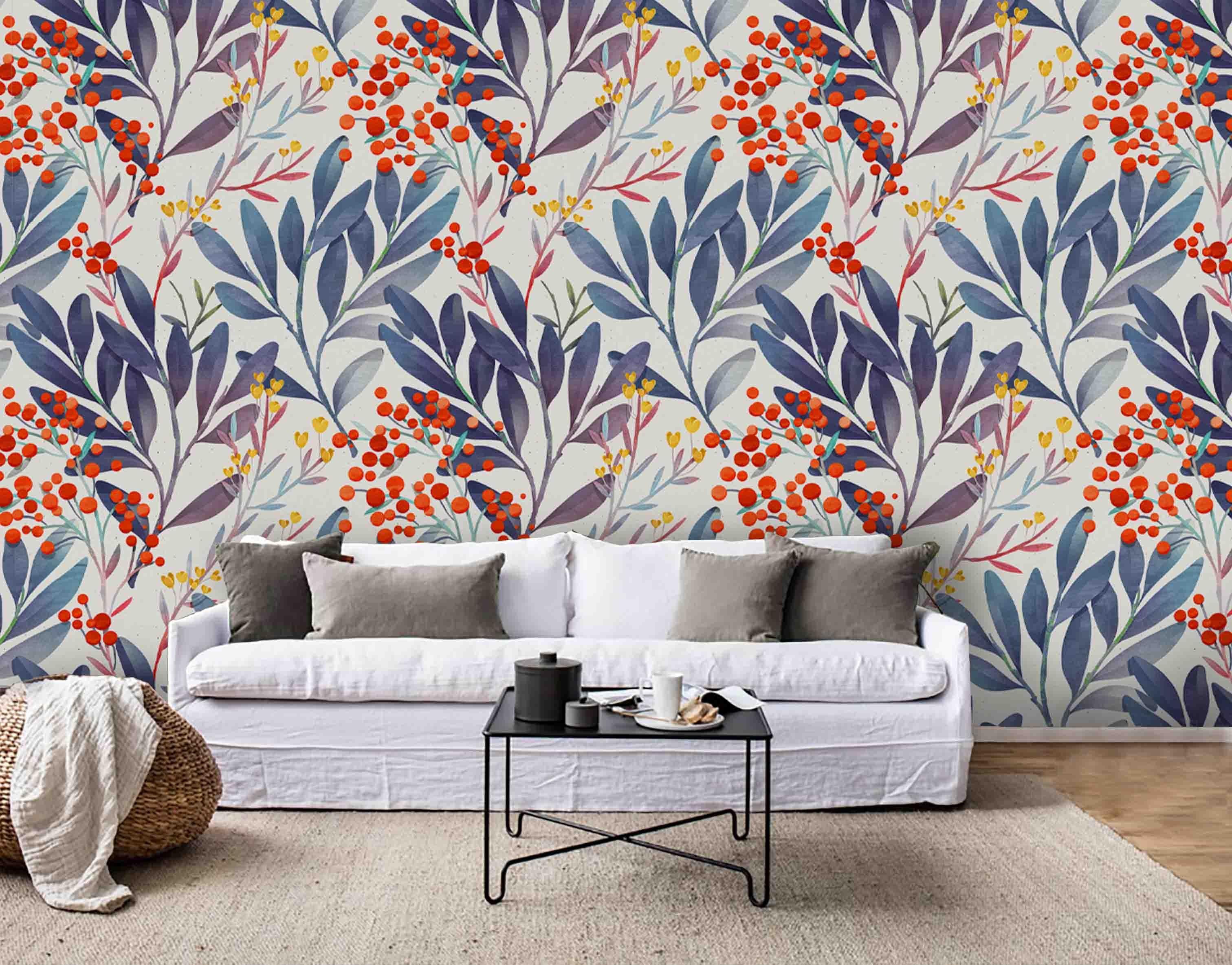 3D Plants Branch Leaves Wall Mural Wallpaper 60- Jess Art Decoration