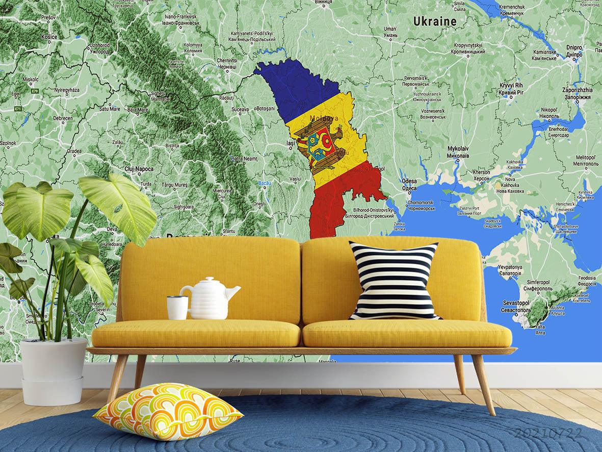 3D Green World Map Wall Mural Wallpaper LQH 43- Jess Art Decoration