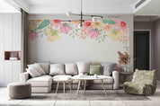 3D Watercolor Color Floral Leaf Wall Mural Wallpaper LQH 87- Jess Art Decoration