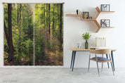 3D Green Forest Tree Nature Landscape Curtains and Drapes LQH 29- Jess Art Decoration