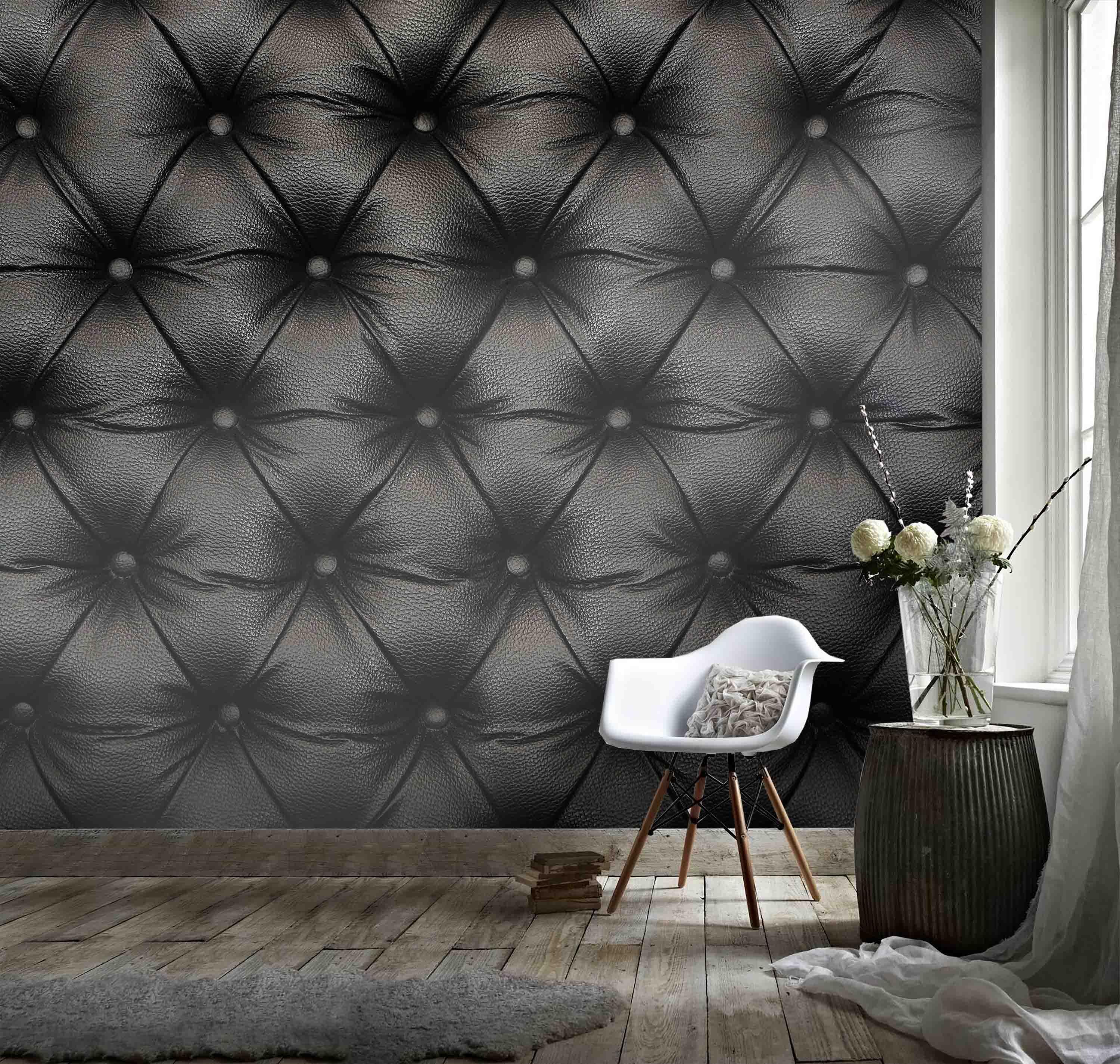 3D Black Leather Diamond Wall Mural Wallpaper 45- Jess Art Decoration