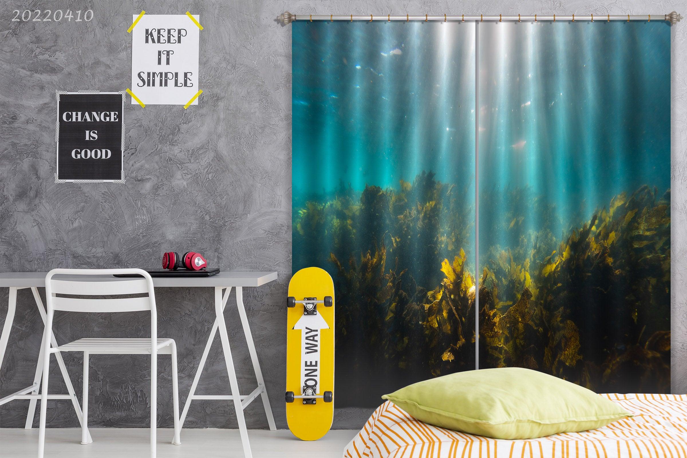 3D Undersea Sunshine Kelp Curtains and Drapes GD 3818- Jess Art Decoration